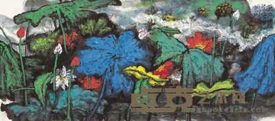 叶烂 乙酉（2005年）作 但爱绿荷深 镜心 68×138cm
